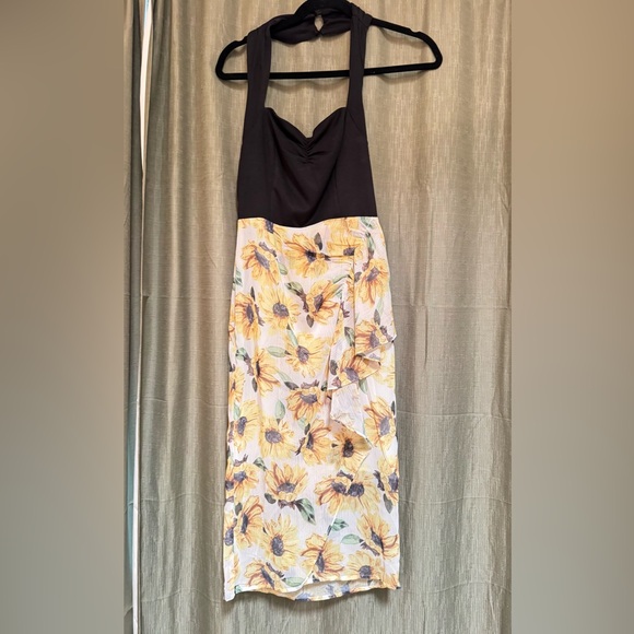 Retro Stage Dresses & Skirts - Black and Yellow Sunflower Dress